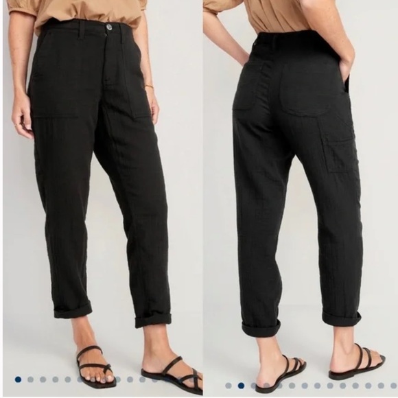 Old Navy Pants - OLD Navy High Waisted Slouchy Cropped Tapered Workwear Pants, 18L